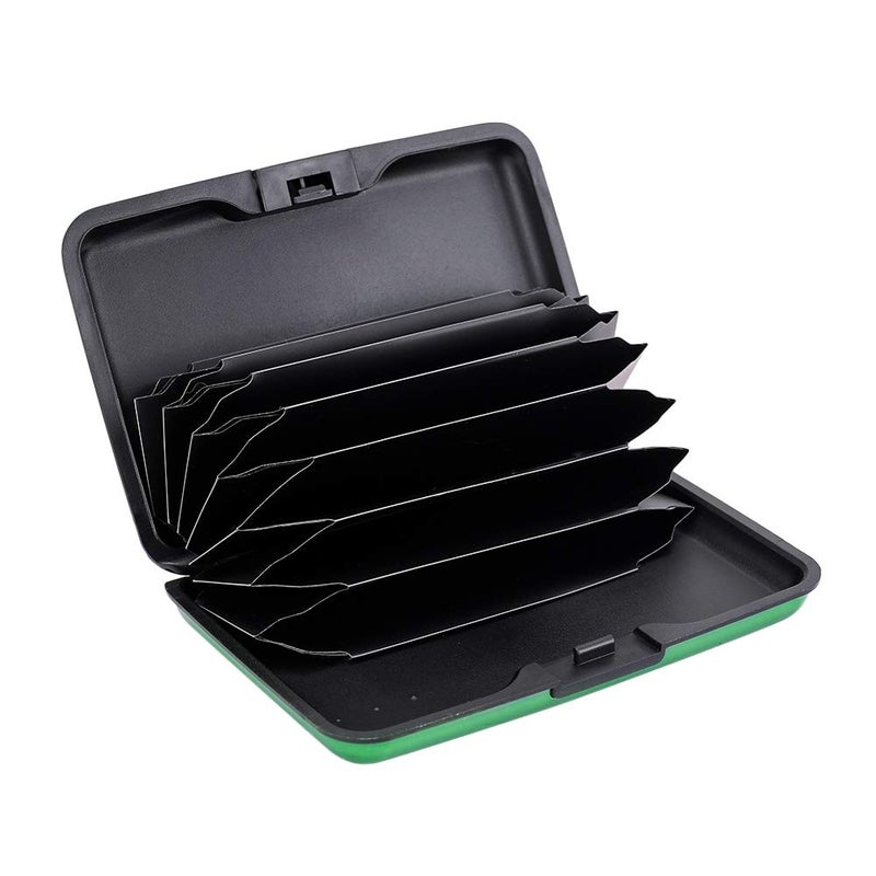 ELFISH RFID Blocking Credit Card Protector Aluminum ID Case Hard Shell Business Card Holders Metal Wallet for Men or Women (green) - Image 2